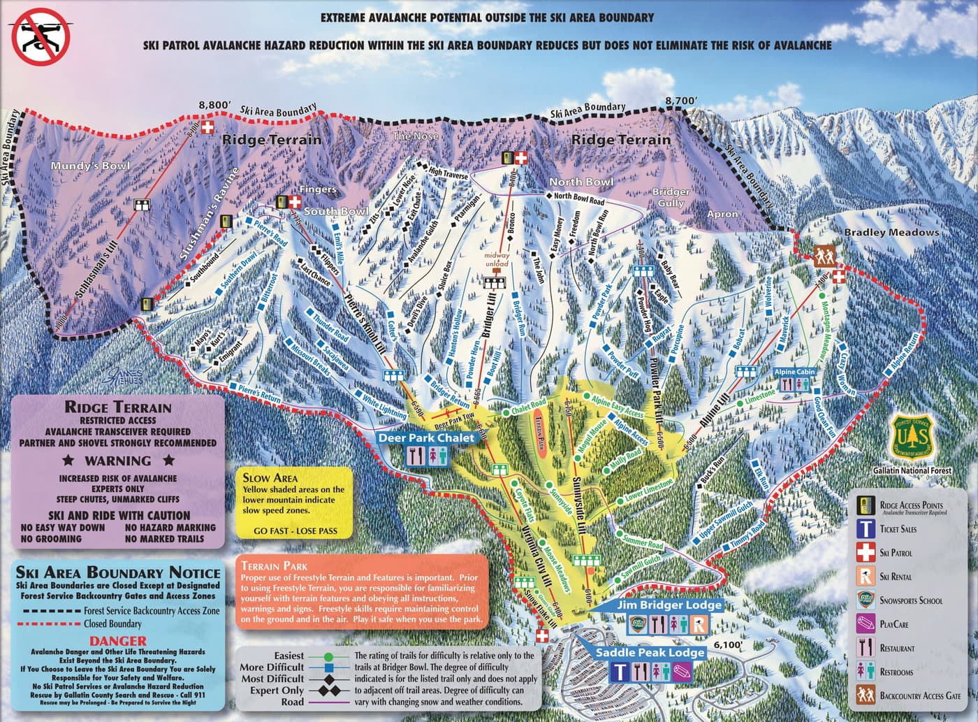 Bridger Bowl Trail Map