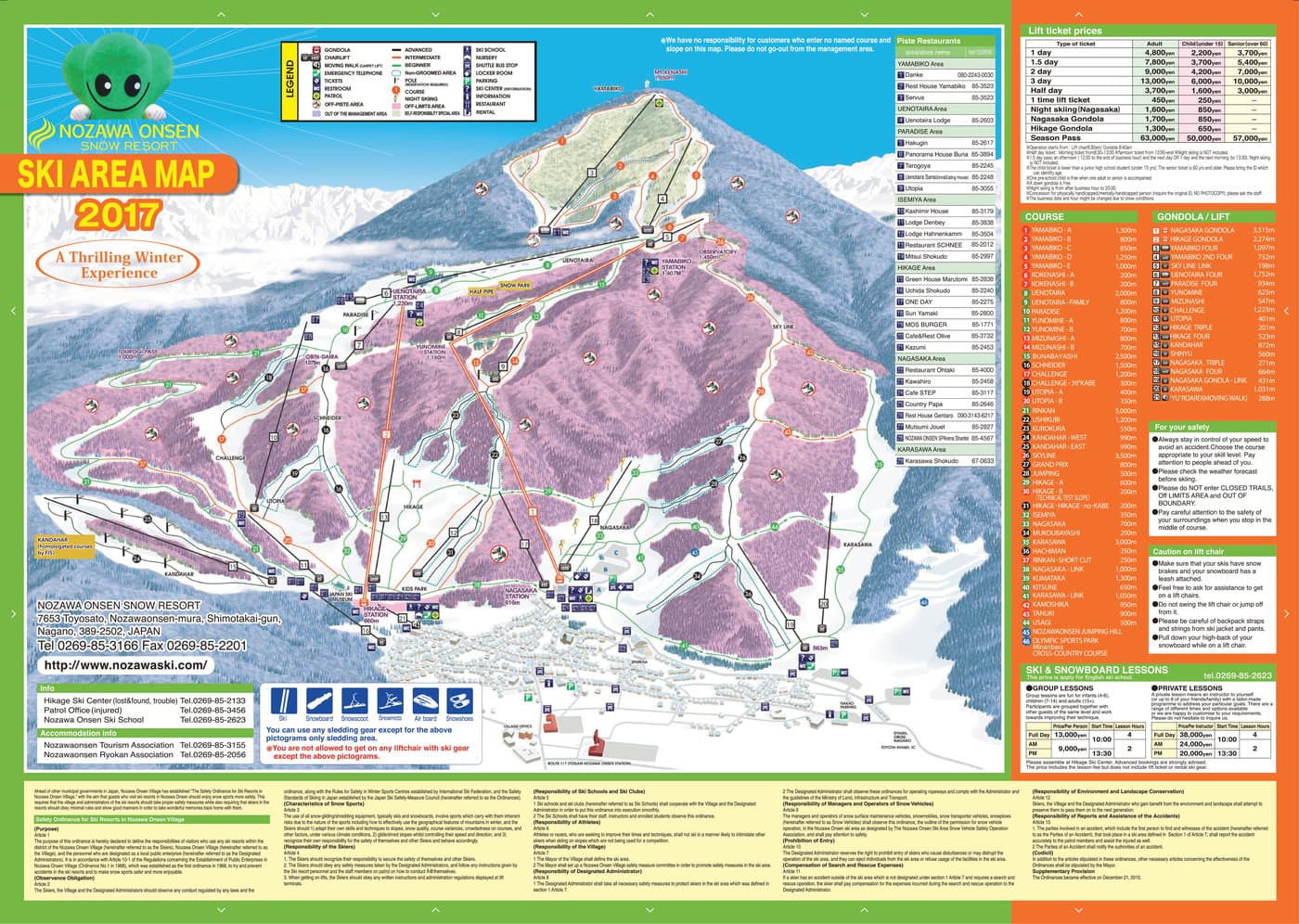 Nozawa Onsen Trail Map